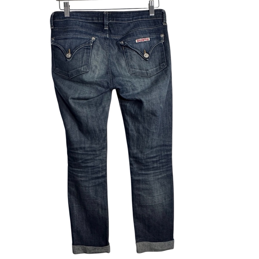 Hudson Women’s Bacara Crop Straight Cuffed Jeans Classic Blue Denim - Size 27 - Picture 2 of 11